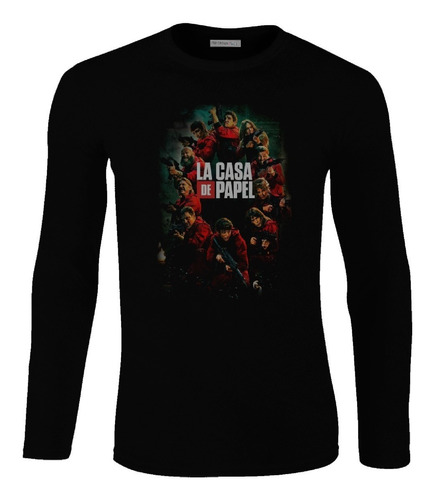 Camiseta Manga Larga La Casa De Papel Serie Poster Lbo