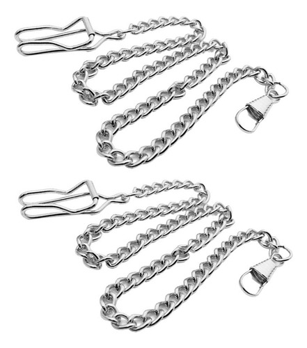 Cadena De Soporte De Reloj De Bolsillo Color Sólido, Plata