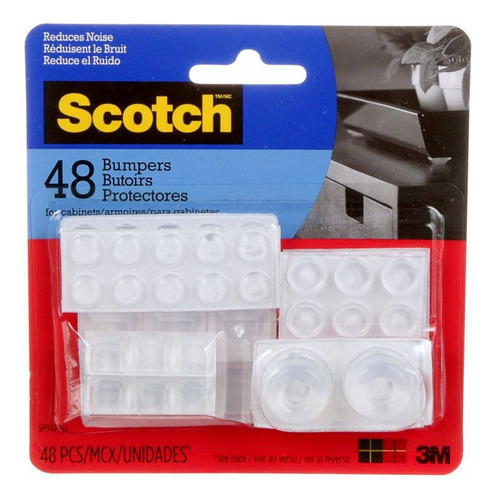 Topes De Goma Anti-impacto Scotch, Multitamaño 48 Pz
