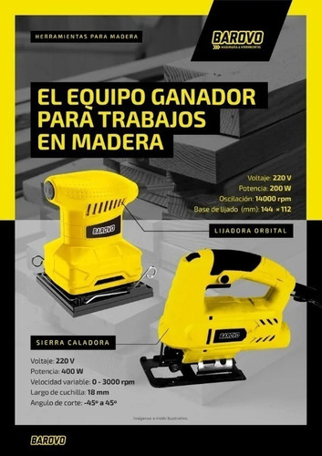 Lijadora Orbital Electrica 200w Barovo Lor200