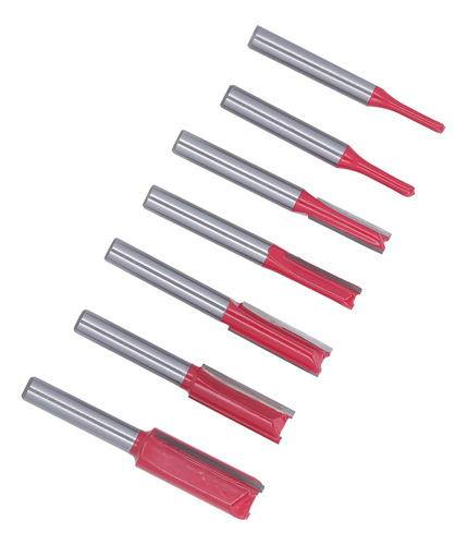 Juego De 7 Fresas De Acero Tungsteno Con Mango Recto De 6,35