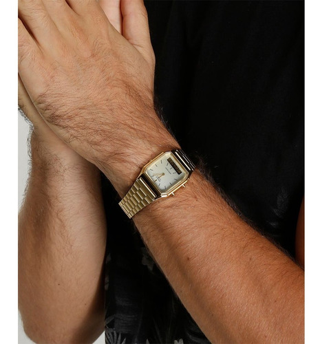 Imagem 6 de 10 de Relogio Casio Aq-230ga-9dmq Digital Analogico Dourado