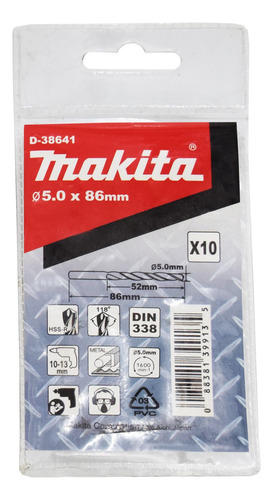 Broca Hss-r Makita Para Metal  5mm D-38641