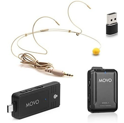 Micrófono Movo Inalámbrico Para Auriculares -negro