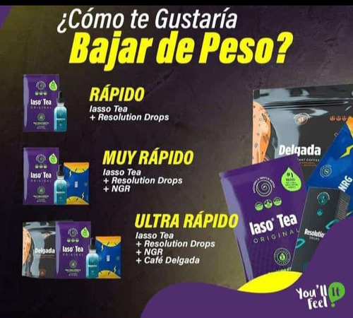 Iaso Tea, Nrg, Gotas Resolution,techui Kit Perdida De Peso