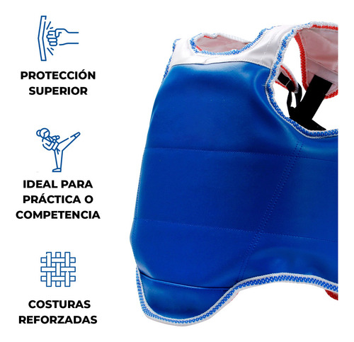 Peto Profesional Doble Vista Bicolor Azul/rojo Alto Impacto Azul 00