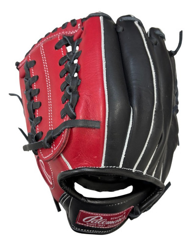 Manopla Zurdo 11.5 Pulgadas 100% Piel Palomares Genuino Negro Y Rojo