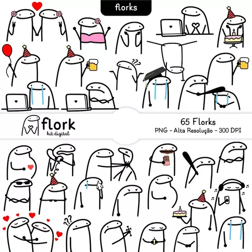 Kit Digital Flork Memes 519 Arquivos em Png