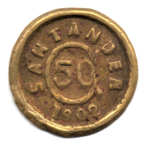 50 Centavos 1902 Santander Coscoja