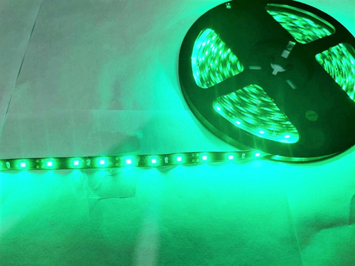 Rollo Cinta Tira Led Adhesiva Auto 5mts Verde Vs Colores 12v