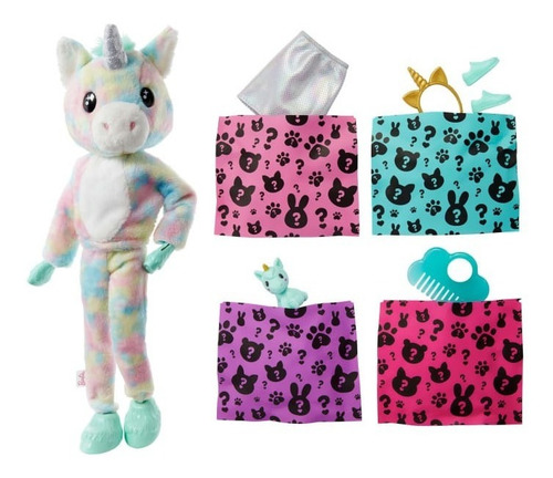 Imagen 3 de 5 de Muñeca Barbie Cutie Reveal Unicornio Hjl58 Mattel Bestoys