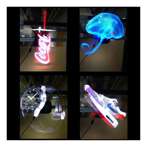 Wifi App 3d Holograma Ventilador Publicidad Luz Led Letrero
