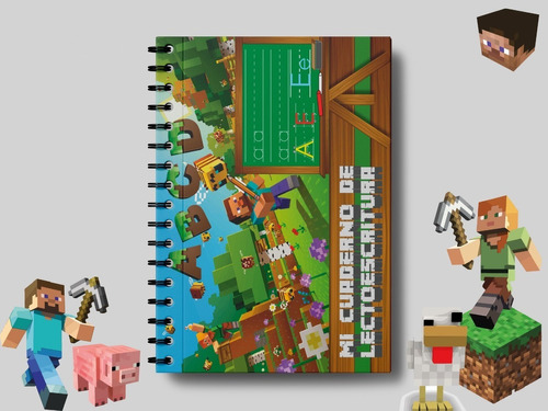 Cuaderno Lectoescritura Temática De Minecraft 18 X 25 Cms