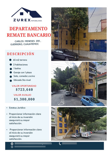 Departamento En Venta, Guerrero Cuauhtemoc!!!!