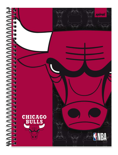 Caderno Universitario Capa Dura 1 Materia Nba Spiral 80fls Cor Vermelho