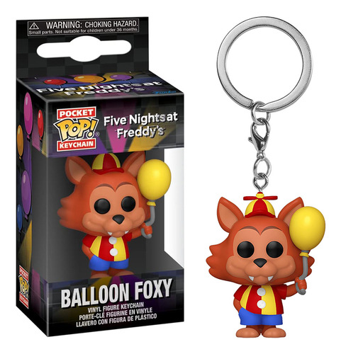 Chaveiro Funko Pop Keychain Five Nights Ballon Foxy