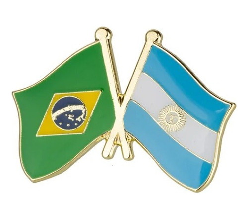 Pin Broche Banderas Dobles Brasil - Argentina Esmaltado