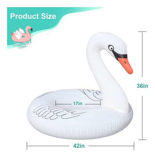 Flotador Inflable Forma De Cisne Con Luces Led De Colores