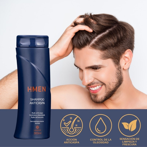 Imagen 2 de 5 de Shampoo Anticaspa Hmen Hinode Control De Grasa Refrescante