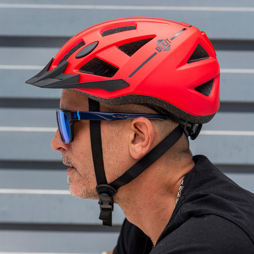 Casco Bicicleta Bulit Ultra Liviano Con Luz Led - Rojo L