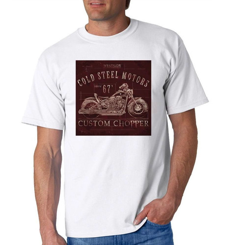 Remera De Hombre Cold Steel Motors Custom Chopper