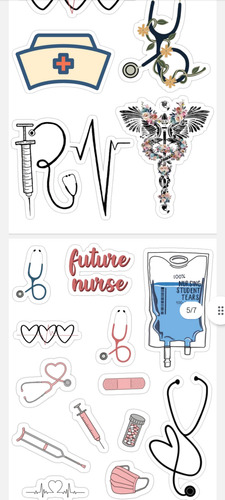Enfermeria Stickers-pegatinas De Salud Imprimibles!!!