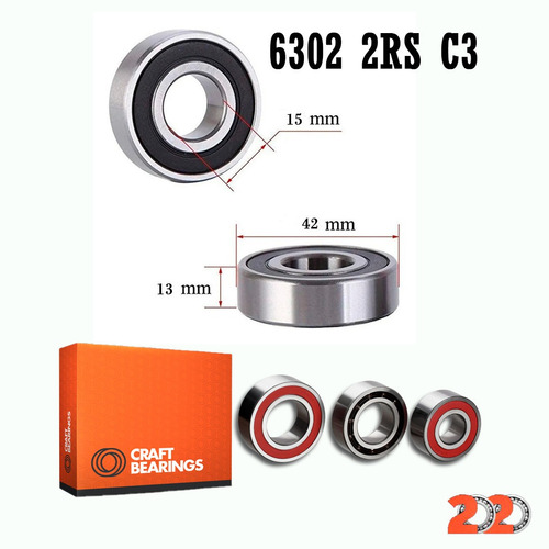 Rolinera 6302 2rs C3 Para Motos, Y Usos Multiples
