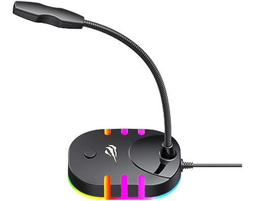 Imagem 7 de 7 de Microfone Gamer Led Rgb Usb Havit Gk58b Mesa Omnidirecional