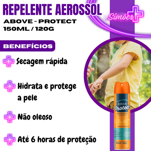 Repelente De Insetos Above Protect 150ml Contra Dengue 4 Un