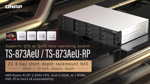 Nas 8 Bahias Rack Qnap Ts-873aeu 16gb Ddr4 Amd Ryzen 2fuente