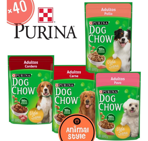 Sobres Dog Chow Paquete Con 40 Sabores Surtidos 