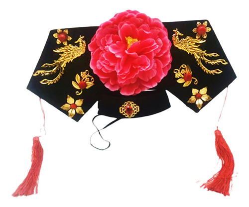 Diadema Qing Con Corona Floral, Diadema Divertida Con Borla,