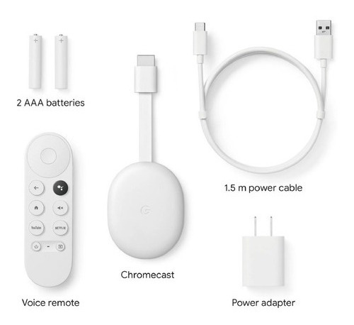 Google Chromecast Con Google Tv Hd Color Blanco Color Blanco Tipo De Control Remoto De Voz