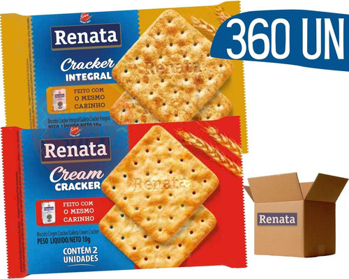 Biscoito Salgado Cream Cracker + Agua Integral Renata 360u