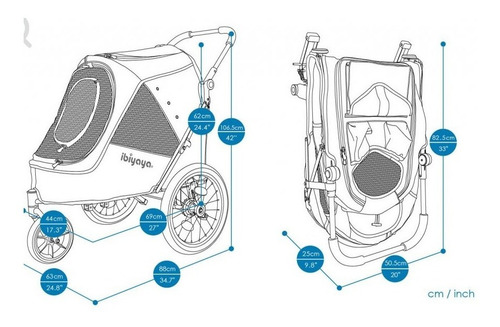 Imagen 9 de 10 de Coche Ibiyaya Happy Pet Trailer Carrito Perro 30kg Cuotas
