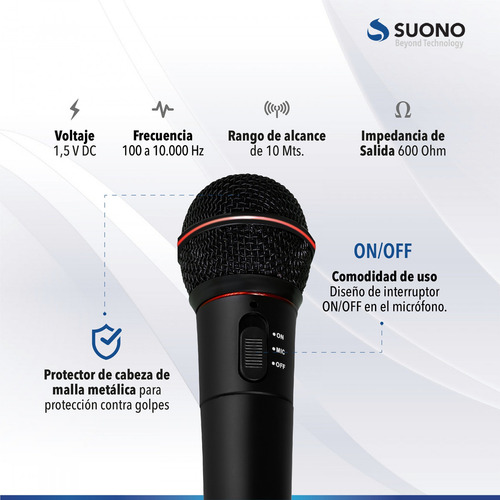 Micrófono Profesional Inalámbrico Karaoke Wg-308e Estuche Color Negro