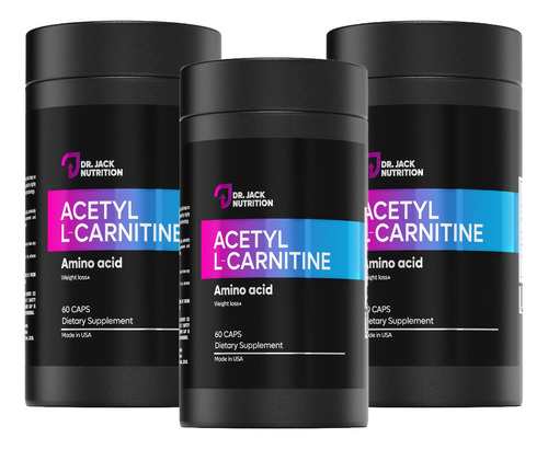 Pack X3 Acetil L-carnitina 60 Capsulas Dr Jack Nutrition