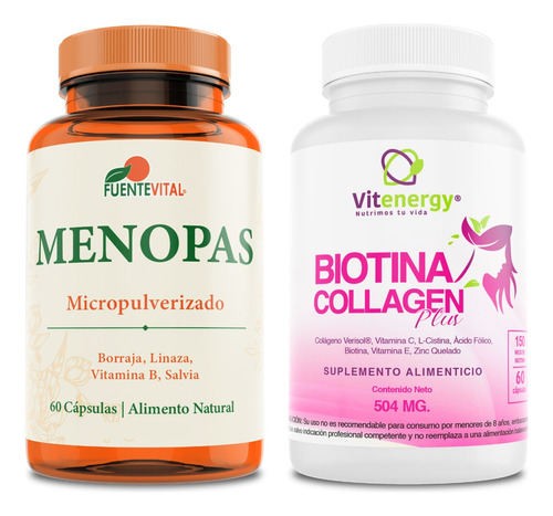 Colágeno Biotina + Vitaminas Menopausia Menopas Pack Oferta