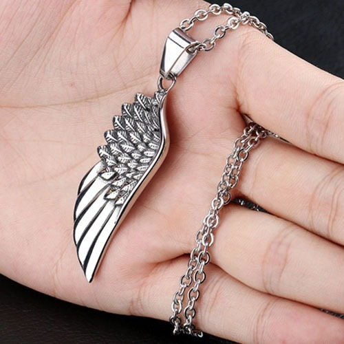 Imagem 4 de 5 de Colar Masculino Com Pingente Asa De Anjo