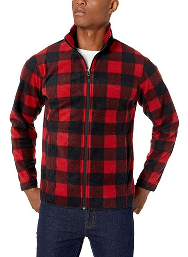 Chamarra Polar Fleece Cuadros Rojo Lumberjack Leñador Invern