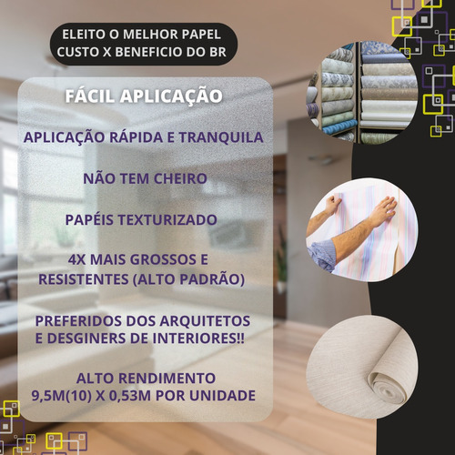 Papel De Parede Importado Vinilico Lavavel Xadrez Roxo Bege