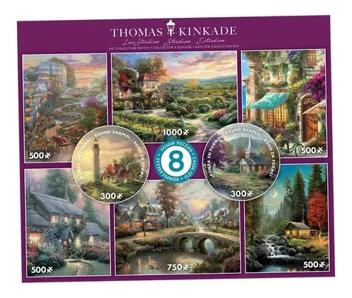 Rompecabezas 4000 Piezas 8 En 1 Thomas Kinkade Bosque Faro