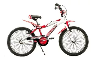 Bicicleta bmx freestyle infantil Raleigh MXR R16 frenos v-brakes color blanco/rojo con ruedas de entrenamiento
