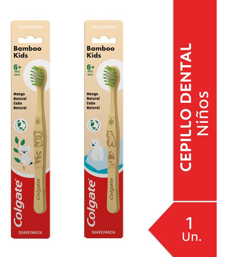 Cepillo De Dientes Sueve Colgate Bamboo Kids - 1 Unidad