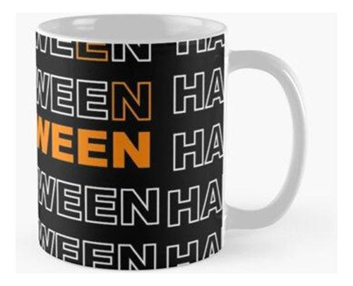 Taza Diseño De Crucigrama De Halloween Calidad Premium