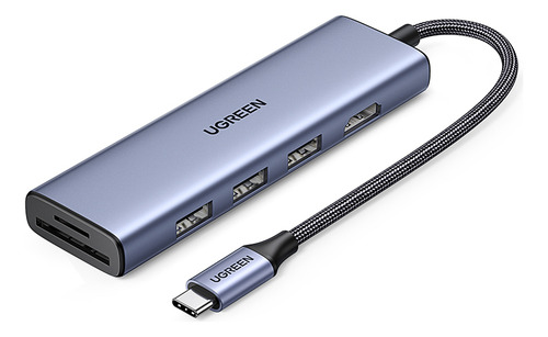 Hub Adaptador 6 En 1 Ugreen Multifuncional Usb C A Sd Tf