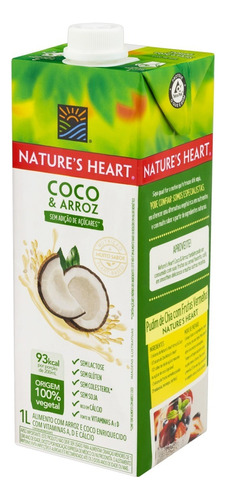 Bebida Vegetal À Base De Arroz E Coco Nature's Heart 1l