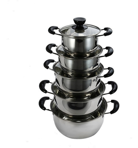 Set 4 Ollas Acero Inoxidable Bateria De Cocina 8 Piezas