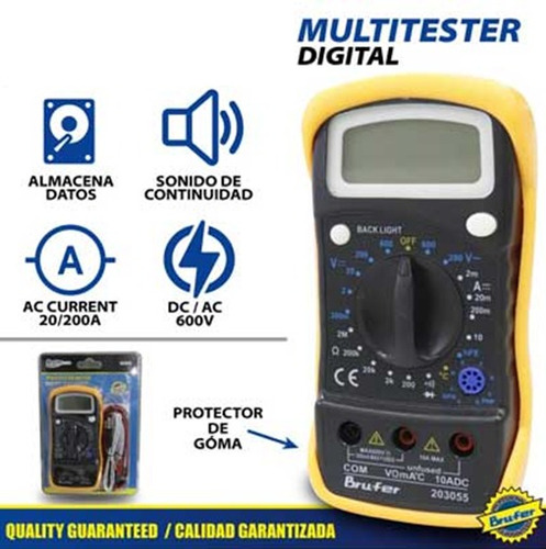 Tester Multímetro  Digital Con Termopar Sensor Temperatura