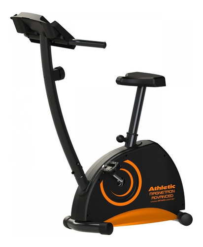 Bicicleta ergométrica Athletic Advanced Magnetron vertical cor preto e laranja
